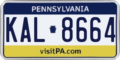 PA license plate KAL8664
