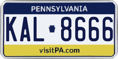PA license plate KAL8666