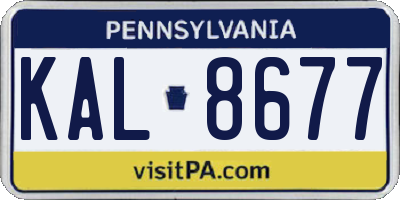 PA license plate KAL8677