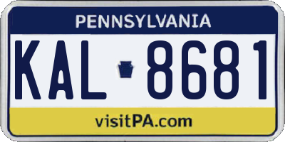 PA license plate KAL8681