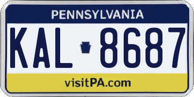 PA license plate KAL8687
