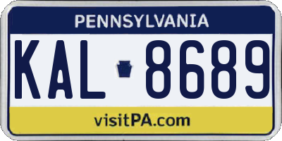 PA license plate KAL8689