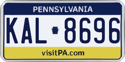 PA license plate KAL8696