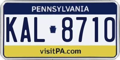 PA license plate KAL8710