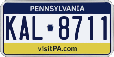 PA license plate KAL8711