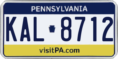 PA license plate KAL8712