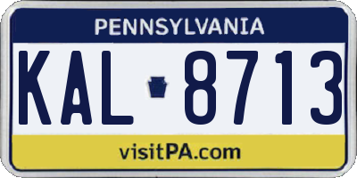 PA license plate KAL8713
