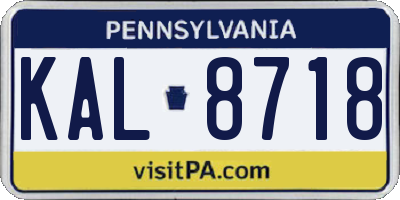 PA license plate KAL8718