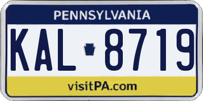 PA license plate KAL8719