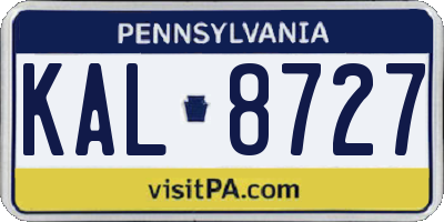 PA license plate KAL8727