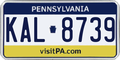 PA license plate KAL8739