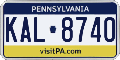 PA license plate KAL8740