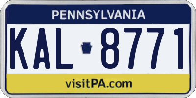 PA license plate KAL8771