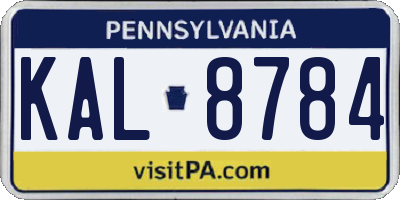 PA license plate KAL8784