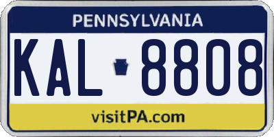 PA license plate KAL8808