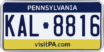 PA license plate KAL8816