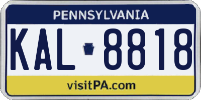PA license plate KAL8818