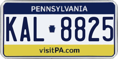 PA license plate KAL8825