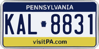 PA license plate KAL8831