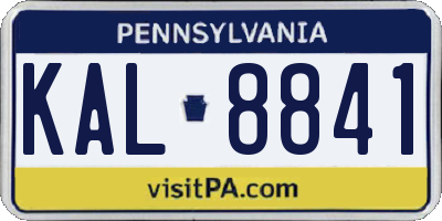 PA license plate KAL8841