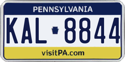 PA license plate KAL8844