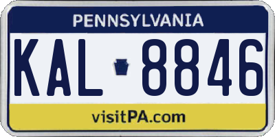 PA license plate KAL8846