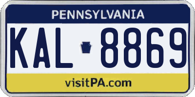 PA license plate KAL8869