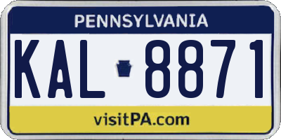 PA license plate KAL8871