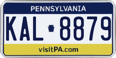 PA license plate KAL8879