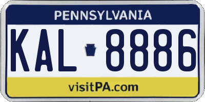 PA license plate KAL8886