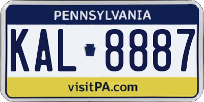 PA license plate KAL8887