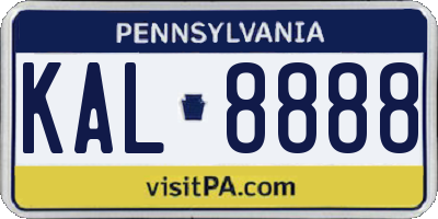 PA license plate KAL8888