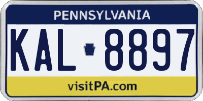 PA license plate KAL8897