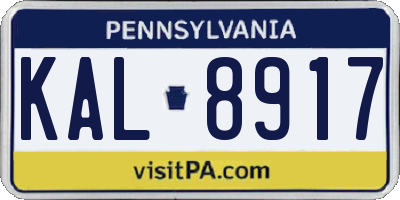 PA license plate KAL8917
