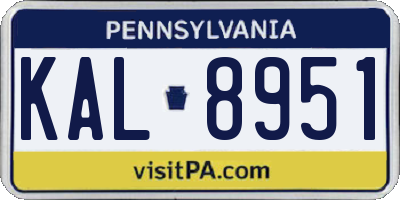PA license plate KAL8951