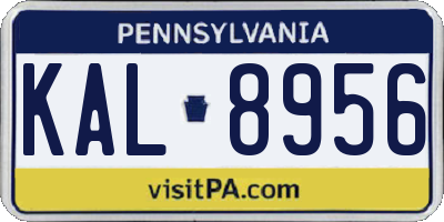 PA license plate KAL8956