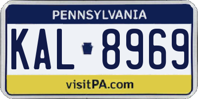 PA license plate KAL8969