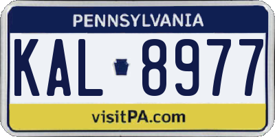 PA license plate KAL8977