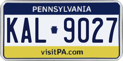 PA license plate KAL9027
