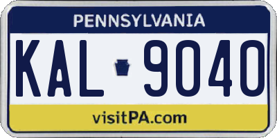 PA license plate KAL9040