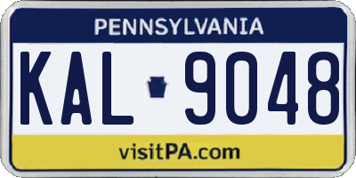 PA license plate KAL9048