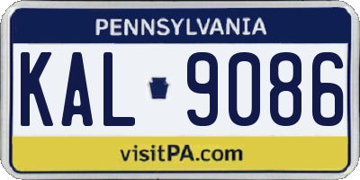 PA license plate KAL9086