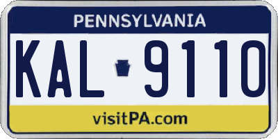 PA license plate KAL9110
