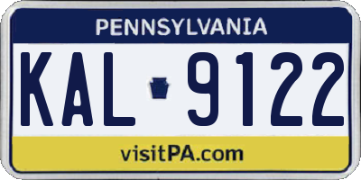 PA license plate KAL9122