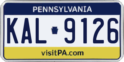 PA license plate KAL9126
