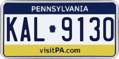 PA license plate KAL9130