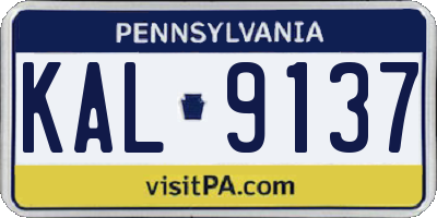 PA license plate KAL9137