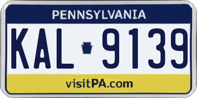 PA license plate KAL9139