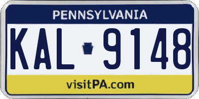 PA license plate KAL9148