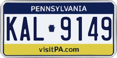 PA license plate KAL9149